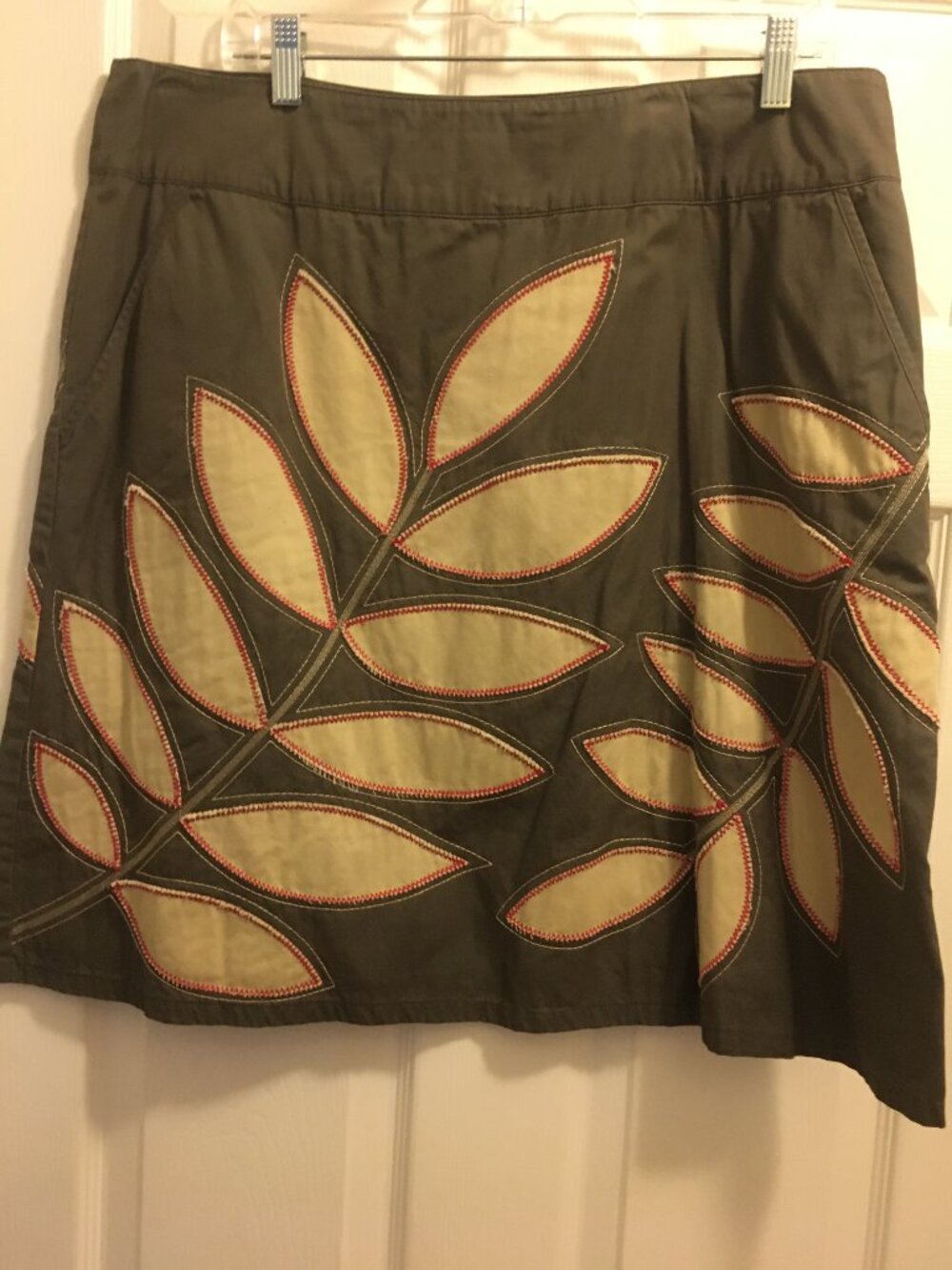 Boden Cotton Brown Fun Skirt US Size 18 fits size 12-14 lower on hip